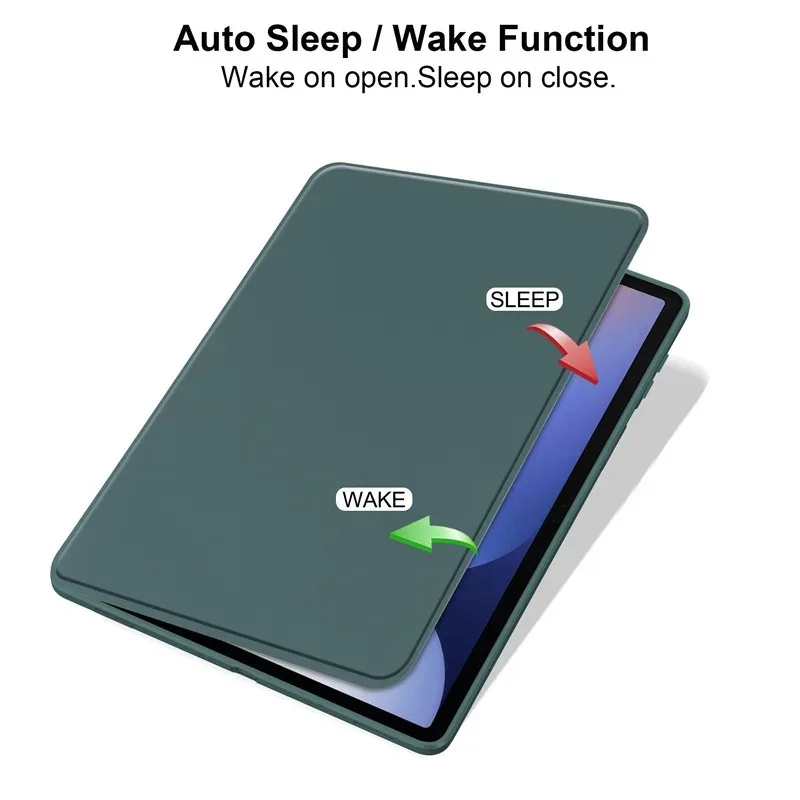 Magnetic Folio Stand Case with Transparent Back and Pen Slot