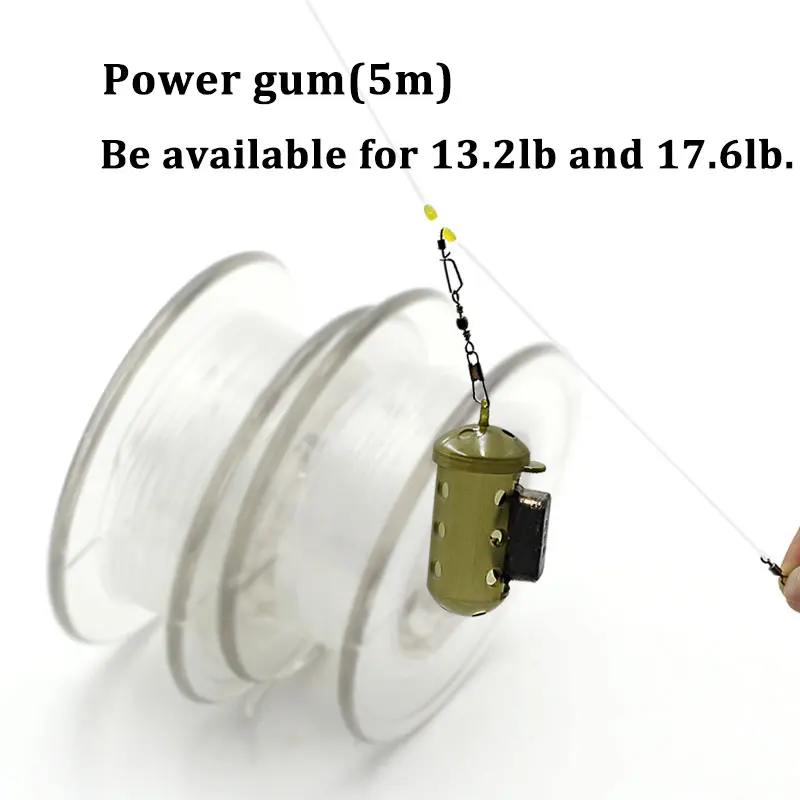 Carp Fishing Line 5m 13.2LB/17.6LB Elastic Power Gum Hair Chod Helicopter Ronnie Rig Carp Fishing Tackle Feeder Accessories fishing line fishing tackle