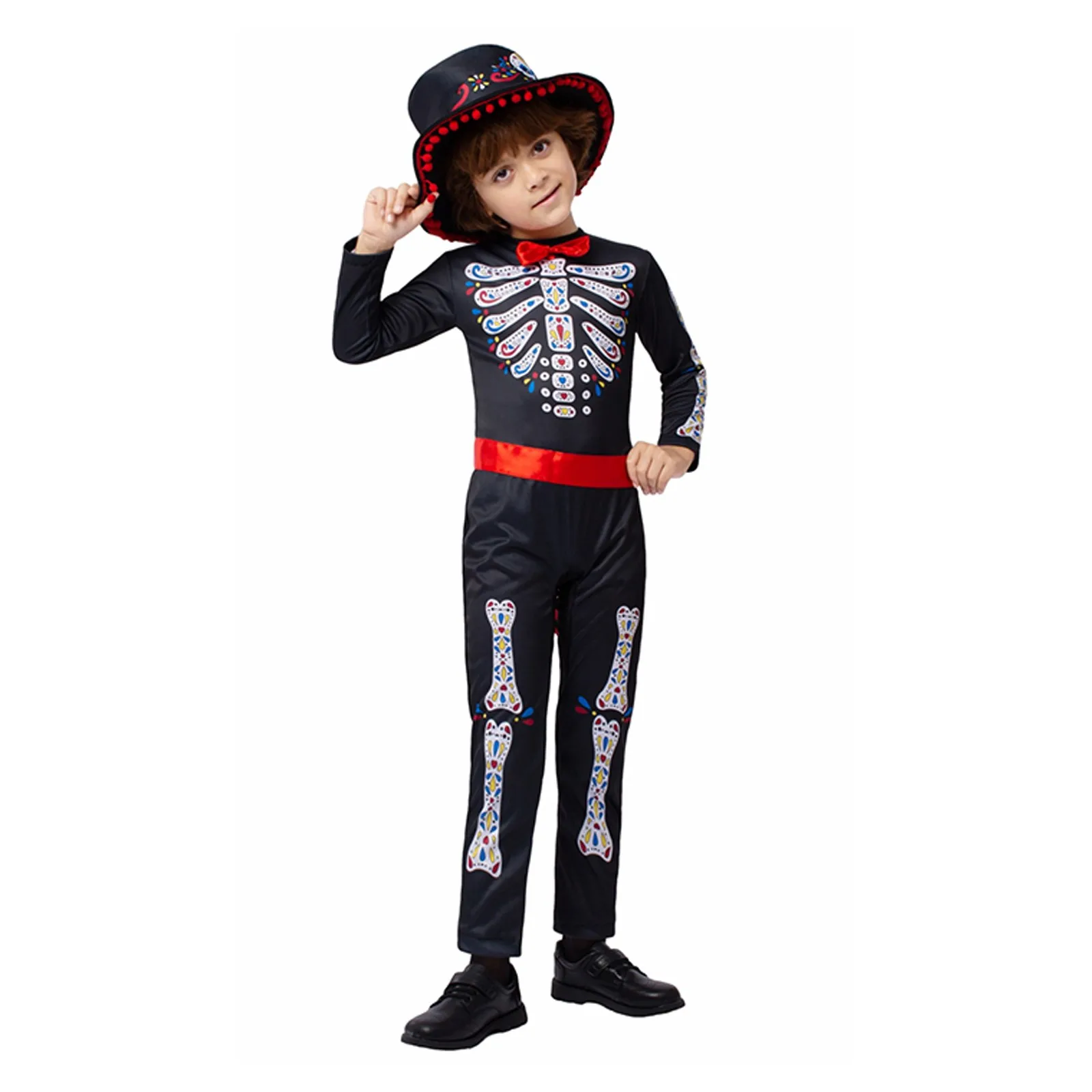 Halloween Kids Boys Scary Devil Vampire Jumpsuit With Hat Mexican