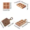 Multipurpose Handle Wood Egg Holder 4/6 Grids Double Row Wood Egg Tray Durable Hanging Hole Egg Keeper Countertop 6