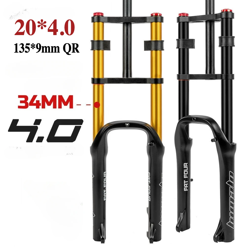 Fourche Avant Suspension 26 Pouces Pour Fat Bike / VAE - Voyage 120 Mm, Tube Droit, Serrage Rapide 135 Mm