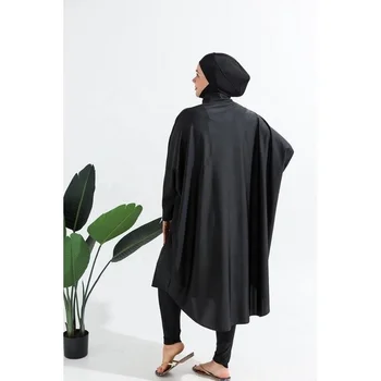 Women Muslim Swimwear Beachwear Screen Printing 3pcs Lslamic Clothes Hijab Long Sleeves Sport Swimsuit Burkinis