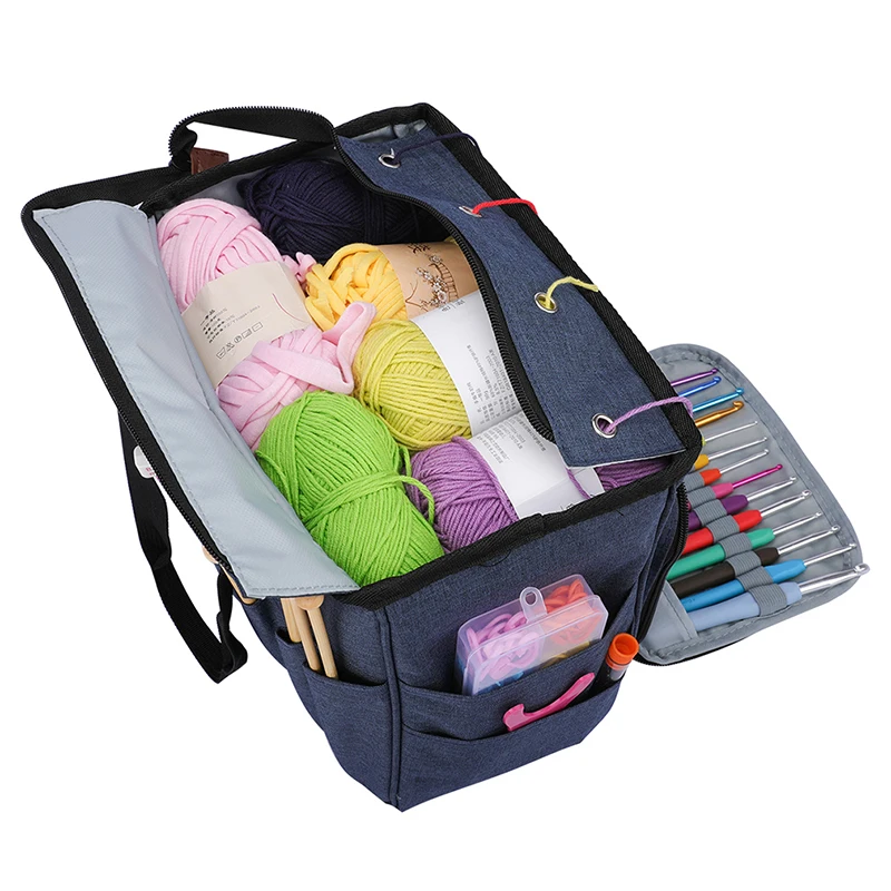 

Multifunction Sewing Bag Household Organizer Portable Yarn Crochet Bag For Wool Crochet Knitting Needles Sewing Supplies Sets