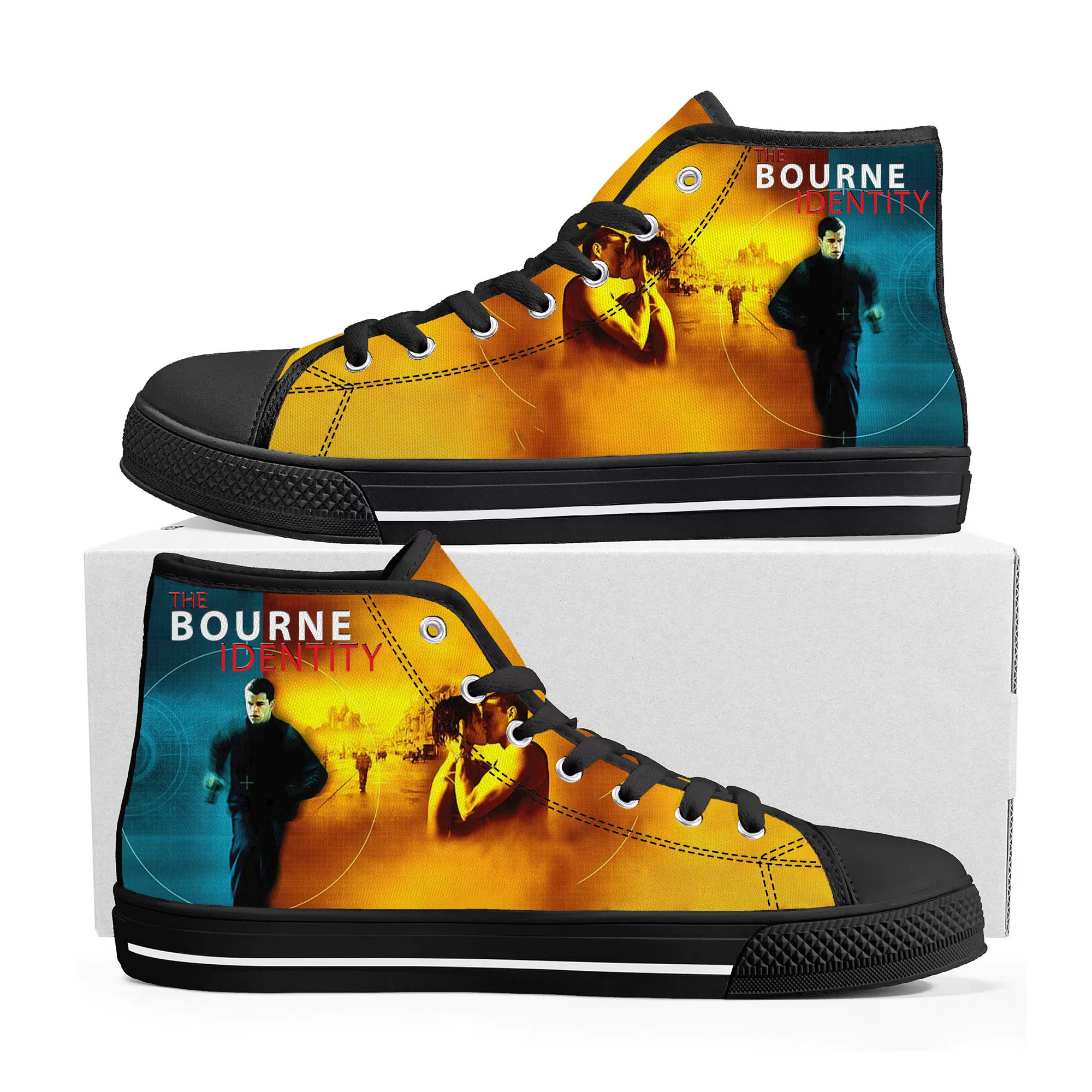 

Bourne Identity High Top Sneakers Mens Womens Teenager High Quality Matt Damon Canvas Sneaker couple Shoe Casual Custom Shoes