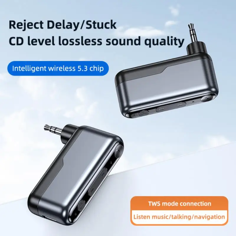 

2 In 1 Car Bluetooth-compatible 5.3 Wireless Audio Receiver Car Transmitter Adapter Jack Bluetooth Headphone Receiver Handsfree