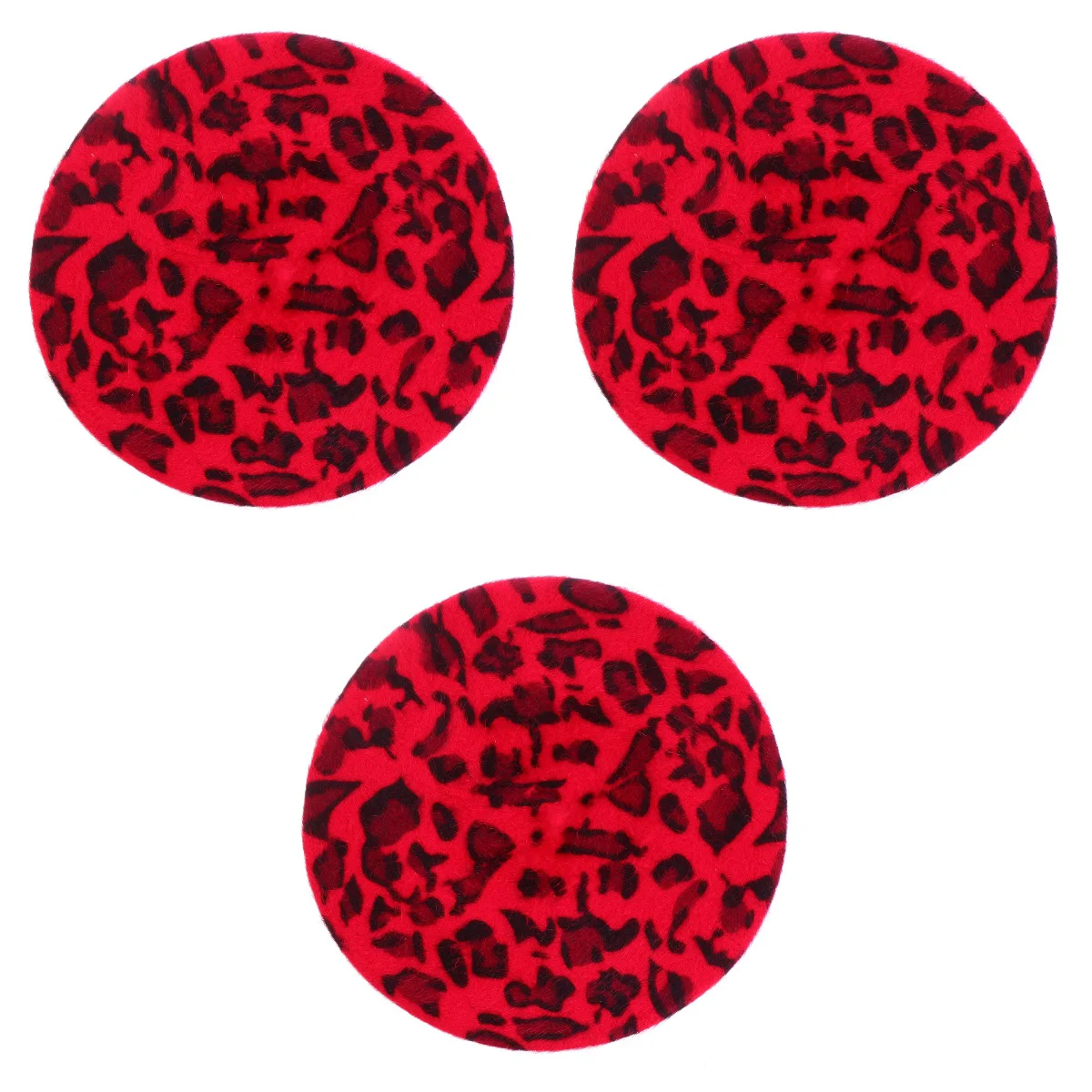 

3 Pcs Headwear Leopard Print Beret Women's Has Hats for Rabbit Fur Good-looking