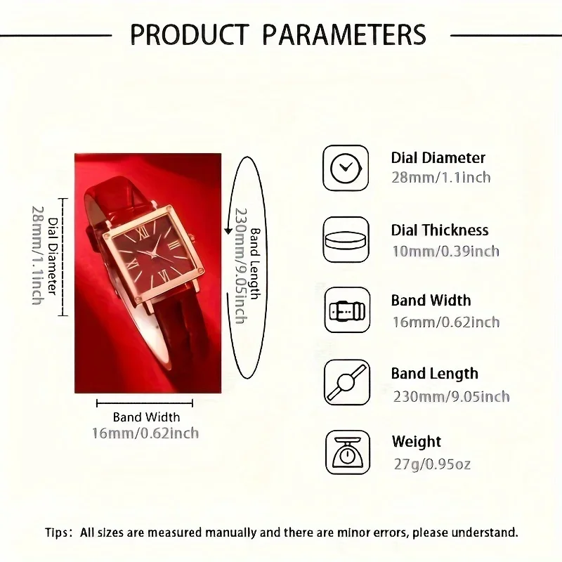 1pc Fashionable and Minimalist Women's Square Belt Quartz Watch New Popular Retro High-end Roman Watch