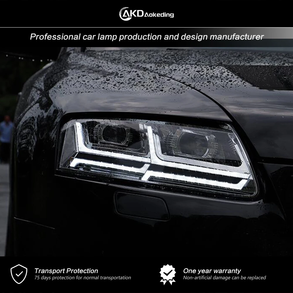 Lâmpada LED Bi Xenon para Audi A6 lâmpada de cabeça, luzes de nevoeiro, luz diurna, acessório para carro, DRL H7, 2005-2011