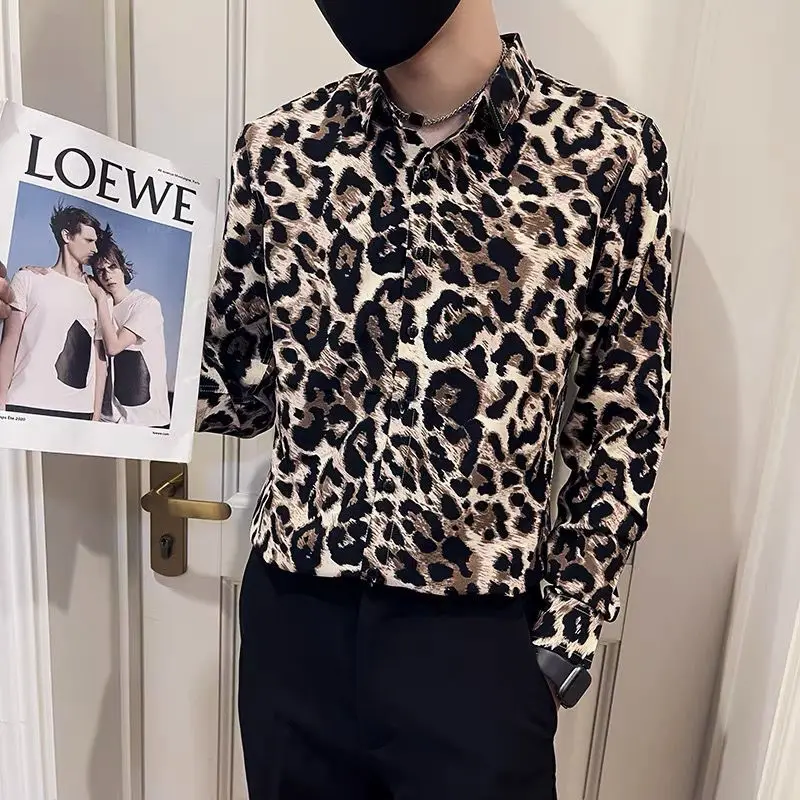 Autumn KPOP Fashion Style Harajuku Slim Fit Tops Loose All Match Casual Shirt Korean Style Pointed Collar Button Printed Blusa