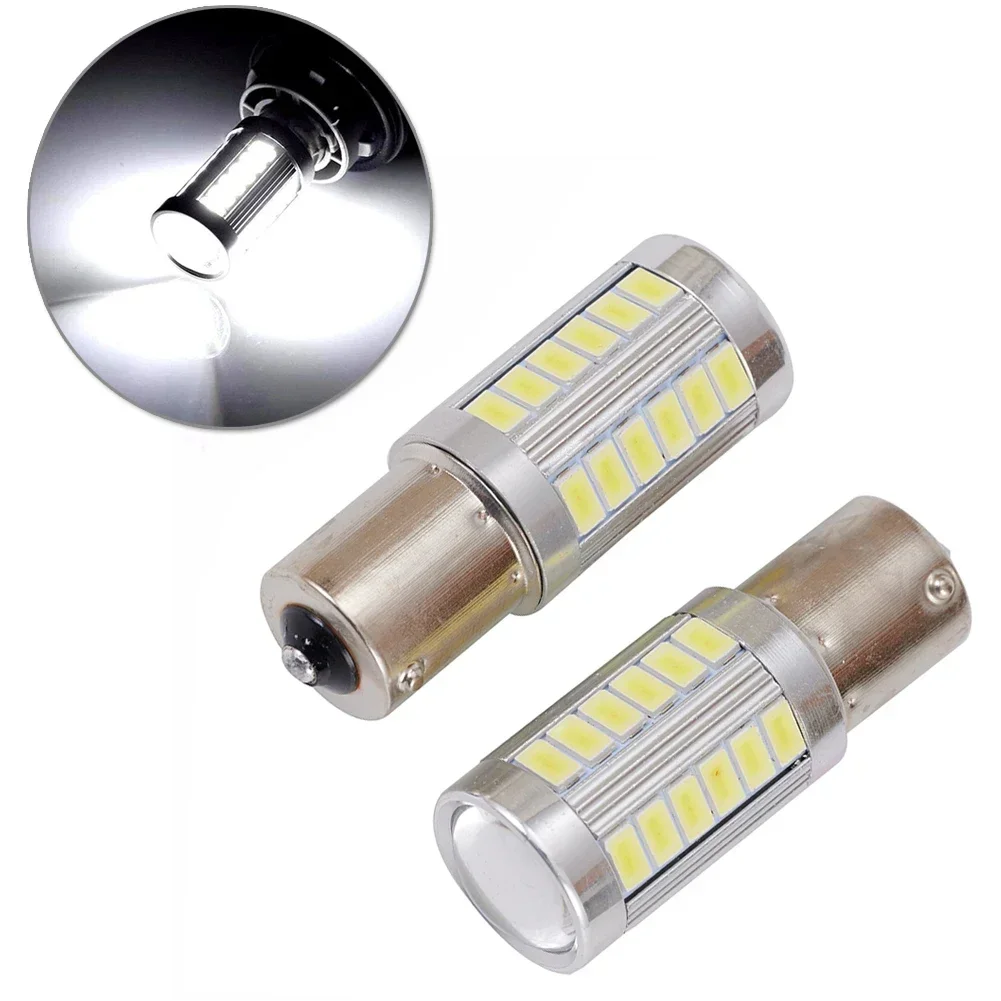 LED Lights 2Pcs 6500K Reversing BA15S P21W 1156 Socket Tail Bulb Reverse Lamp Daytime Running Signal 33-SMD 5630 12V