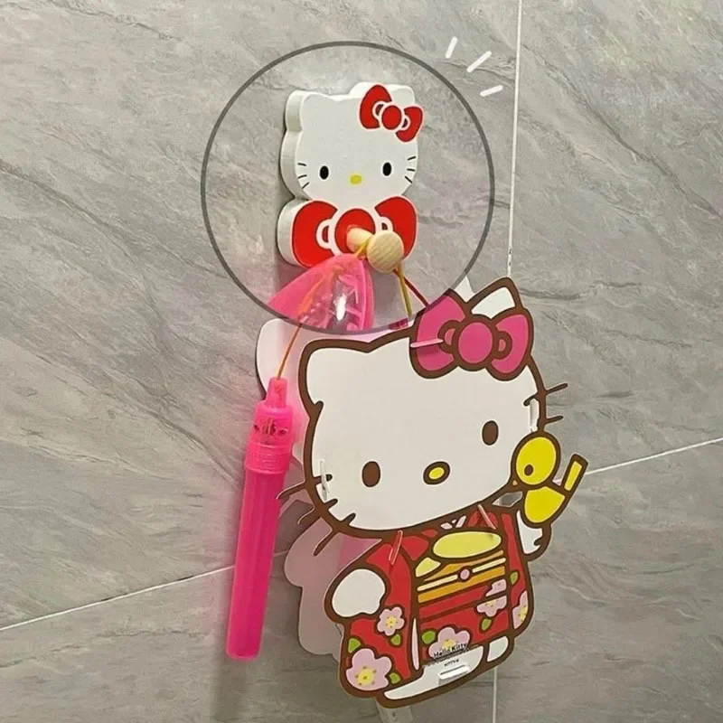 cartoon HelloKittys Strong Self Adhesive Hooks Wooden Strong Sticky Clothes and Hat Kawaii Wall Decoration Hook Key Storage Hook 6