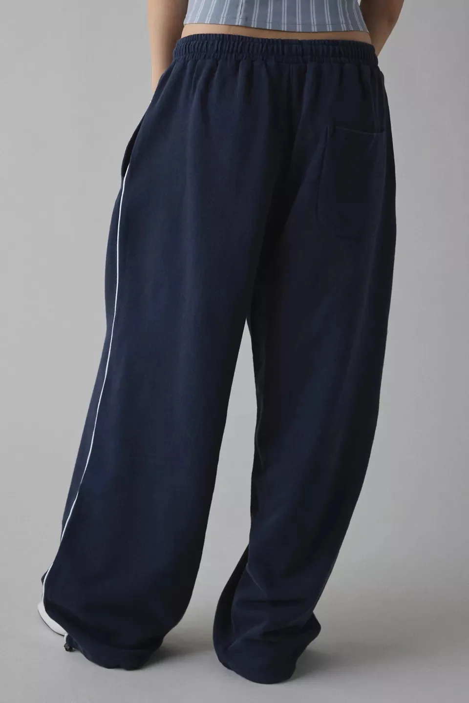 Spring Autumn New Pink Embroidered Casual Pants For Women Loose And Comfortable Straight Elastic Waist Trousers 2026