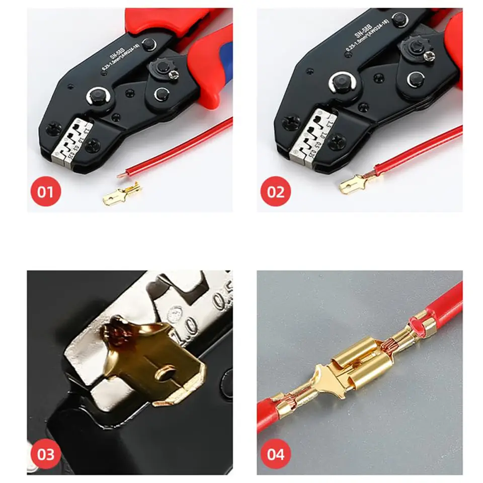 Electrical Crimp Terminals 270PCS - 2.8mm-4.8mm-6.3mm Insulated Spade Connectors Male Female Assorted Kit for Vehicle DIY image 5
