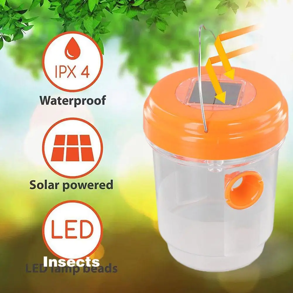 Solar Mosquito Insect Catcher Light Outdoor Intelligent Induction Hanging Tree Mosquito and Insect Trap Light Non-toxic Bee Trap