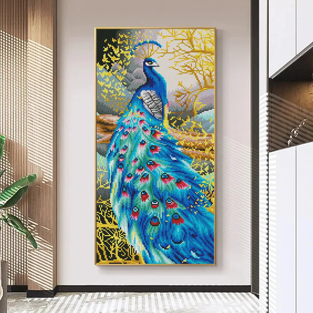 5D Diamond Painting Cross Stitch Peacock Diamond Mosaic Embroidery Animals Picture Of Rhinestones Decorative Paintings