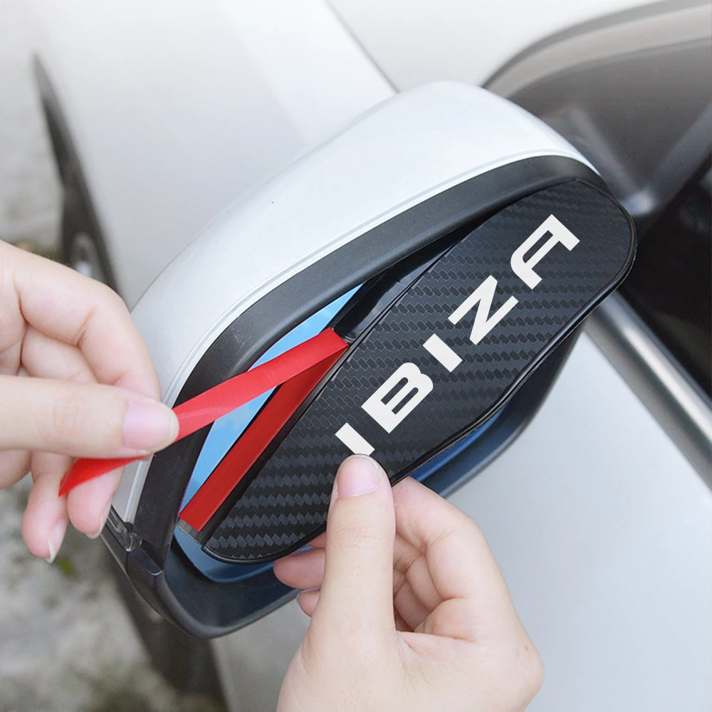Car Rearview Mirror Rain Eyebrow Auto Accessories For Seat Ibiza 6F 6L 6J 2011 2010 MK3 6K IV 2003 MK4 ST Knob KJ MK5 rearview mirror rain shield rearview mirror rain eyebrow car rearview mirror visor rearview mirror rain guard rearview mirror visor