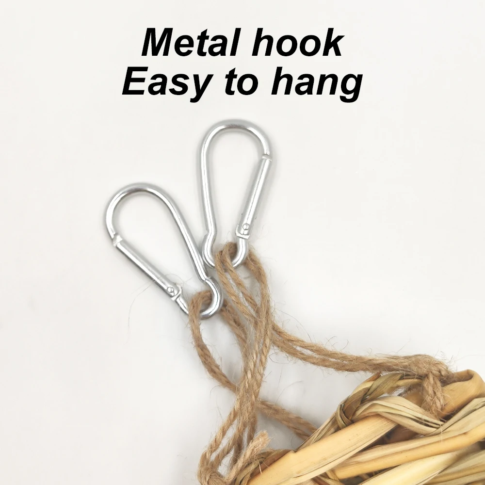 Random Style Wood Pet Parrot Bird Chew Toys Handmade Natural Straw Chewing Bite Hanging Cage Bell Swing Climb Pendant Swing Toy parrot toy bird toy bird cage accessories
