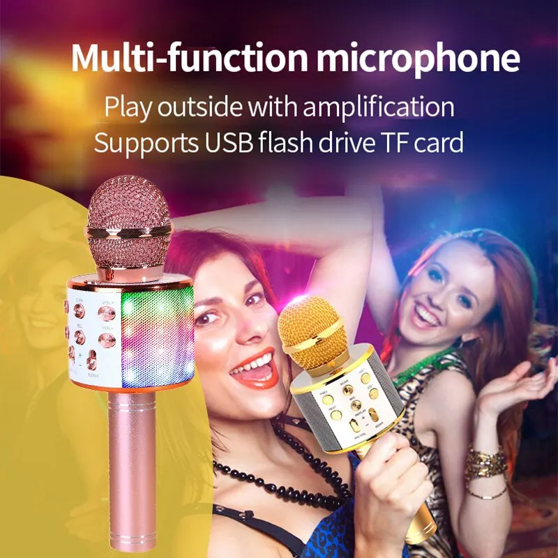MobilePhoneMicrophoneWirelessBluetoothWithLightNationalKaraokeMobilePhoneMicrophone