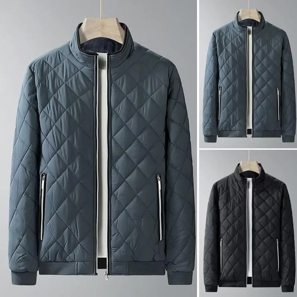 

Windproof Versatile Solid Color Thickened Warm Cotton Padded Jacket for Office