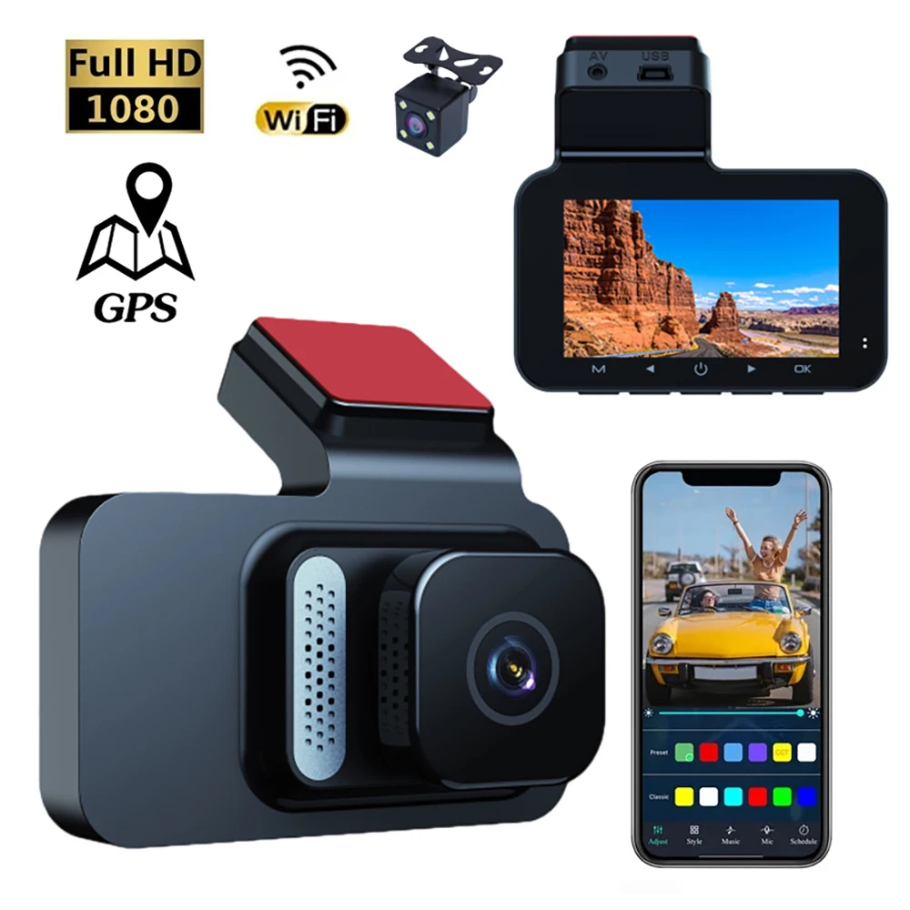 WiFi Dash Cam Front and Rear Camera CAR DVR Drive Video Recorder Vehicle  Black Box FULL HD 1080P Night Vision Parking Monitor - AliExpress