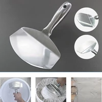 Stainless Steel Bucket Scoop Mud Scoop Arc-shape Shovel Putty Knife Scraper Drywall Plaster Tool for Paint Mortar Putty 1