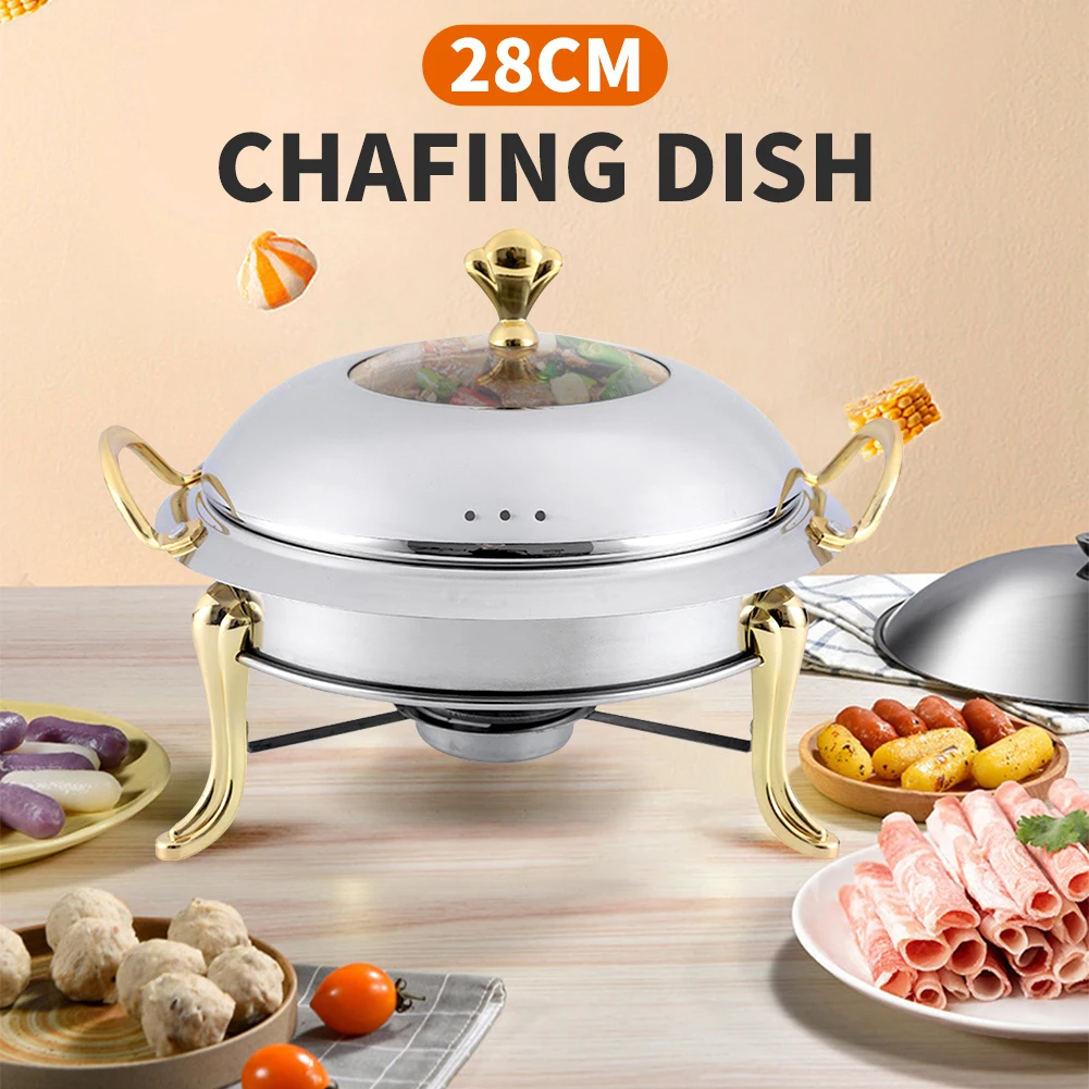 28cm Buffet Alcohol Stove Household Commercial Small Chafing Dish Solid Fuel Pot
