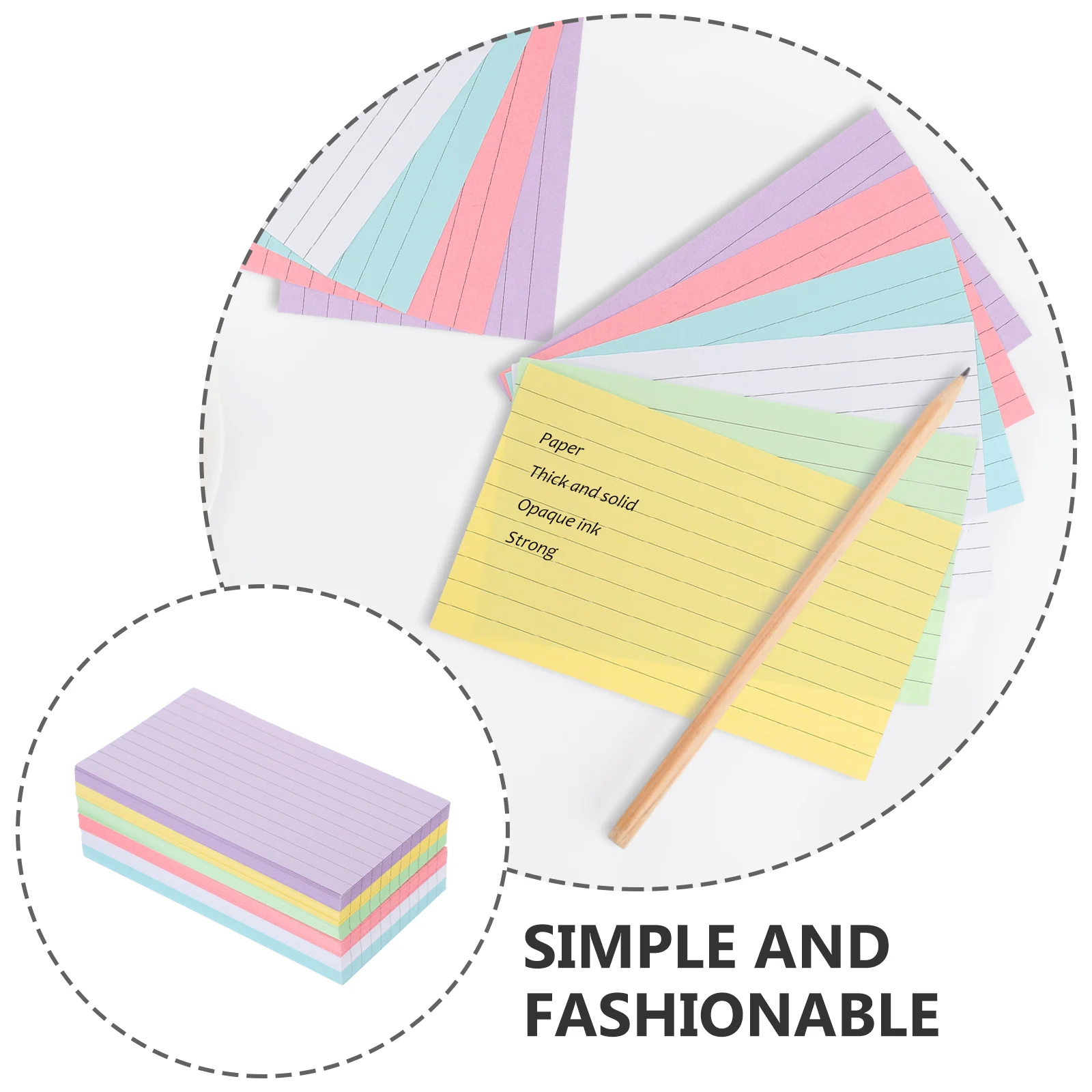 300 Sheets Index Cards Flash Cards Colored Note Cards Portable Writing Words Cards Office Supplies 6