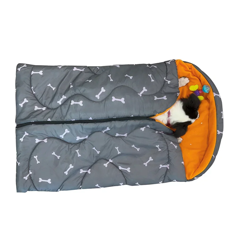 

Bone Pattern Dog Bed Outdoor Sleeping Bag Cat Pad Camping Pet Mat Travel Cushion Supplies