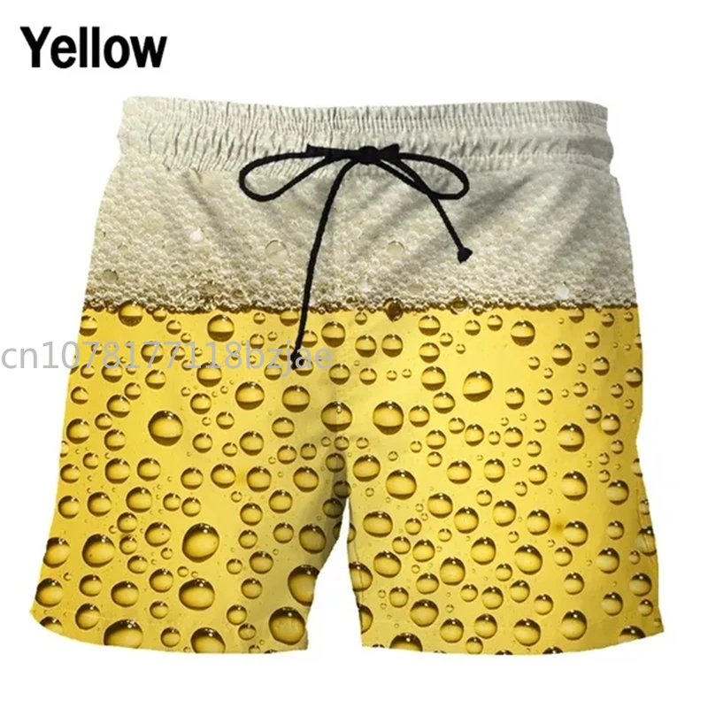 Summer Cool Beer Pants Men 3D Printed Swimsuit homme 2024 Swim Trunks Beach Shorts homme Sport Gym Ice Shorts Swim Shorts