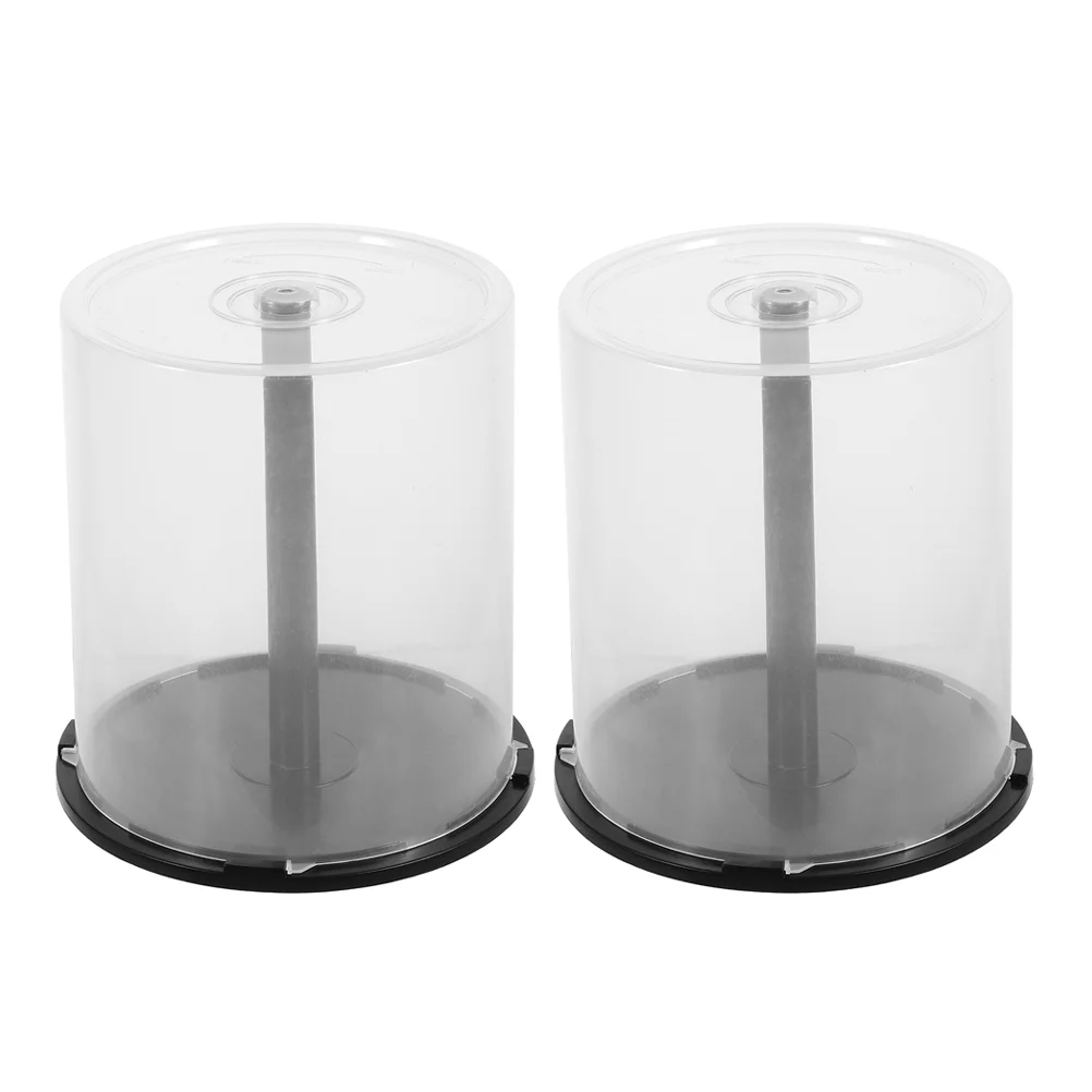 

2 Pcs CD Storage Bin Plastic Dvd Container Units Empty Holder Bucket Rack Travel