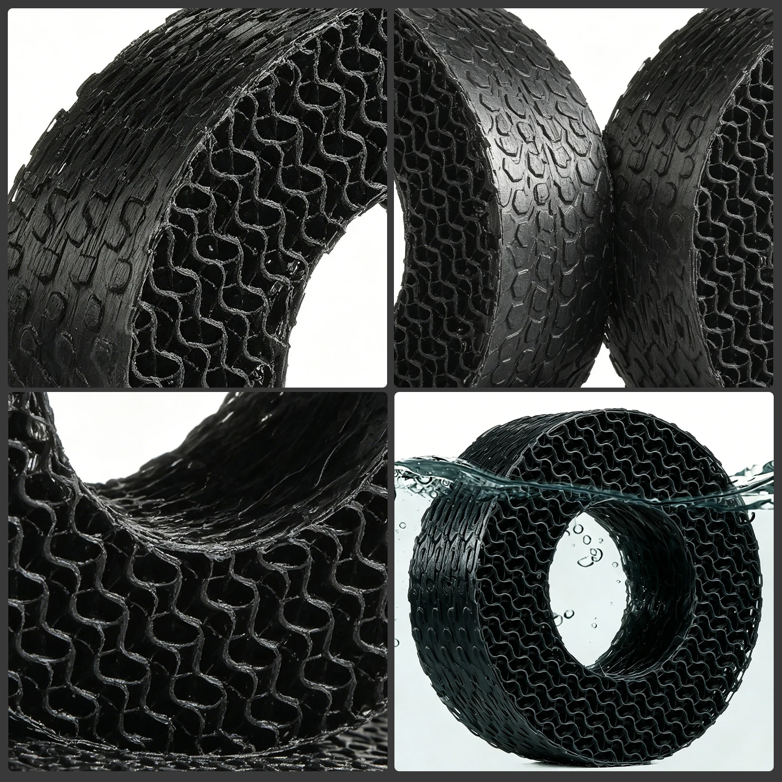 4Pcs 1.9인치 3D 프린팅 TPU 타이어 필러 경량 RC 크롤러 폼 인서트 118-122mm 휠용 충격 흡수 타이어 인서트