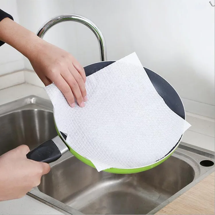 50Pcs/Roll Disposable Dish Cloth Home Cleaning Towels Kitchen Housework  Dish Cleaning Cloths Wiping Pad Absorbent Dry Quickly Dishcloth Bathroom