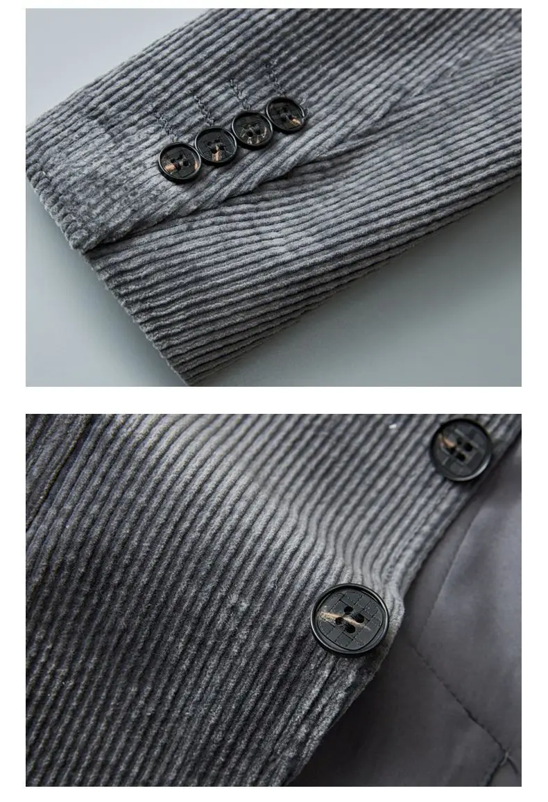 Corduroy Suit Jacket Men's Striped Retro High-end Feel Business Slim Fit Handsome Casual Suit Men