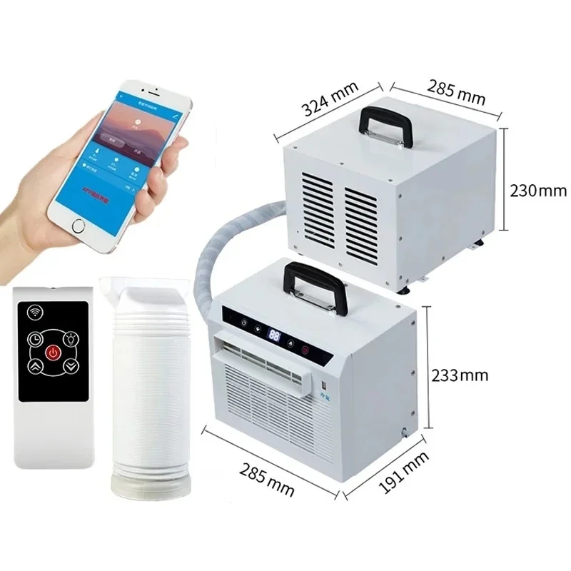 Climatiseur mobile portable pour voiture, maison, camping, tente - Installation gratuite, unité de climatisation avec système à double tuyau 1