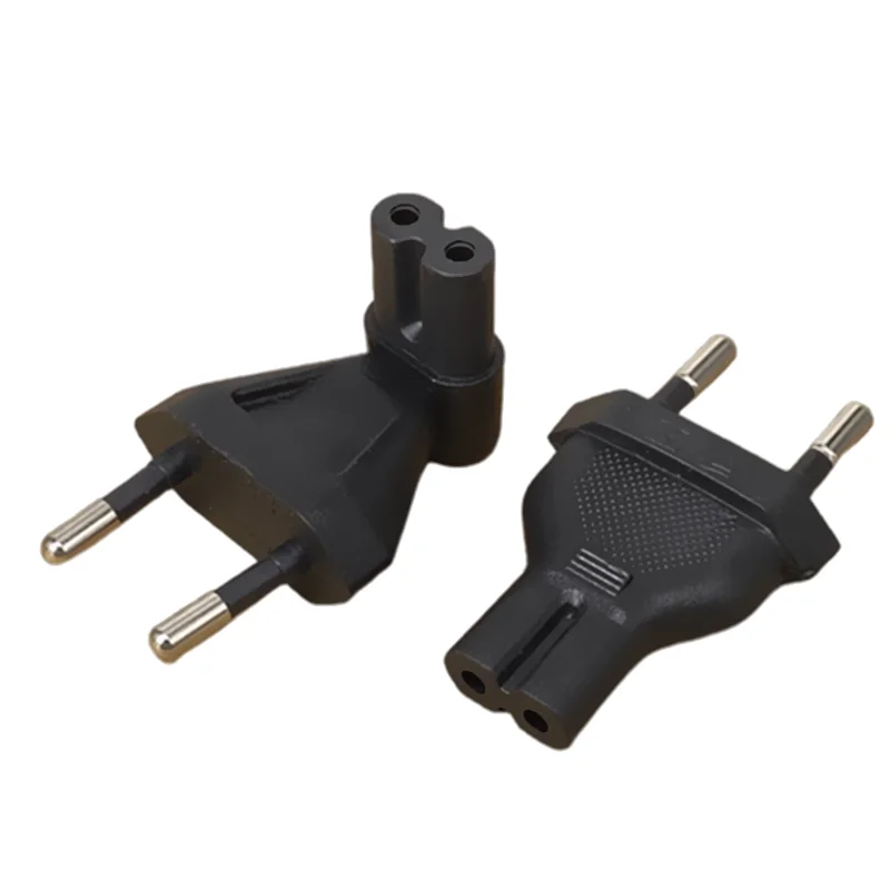 2-Pin Eu Male To Iec 320 C7 Female Ac Adapter 2.5A Fuse, Eu Industrial Heavy Power Converter plug adapter,power plug adapter,eu plug adapter
