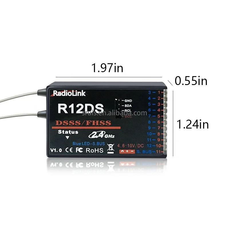Radiolink AT10II 2.4G 12채널 송신기 R12DS 수신기 DSSS FHSS 무선 원격 조종기 RC 비행기용