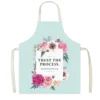 Christian Bible Verse He Will Sustain You Print Apron Flower Women Men Kitchen Work Clothes BBQ Home Cooking Cleaning Aprons 4