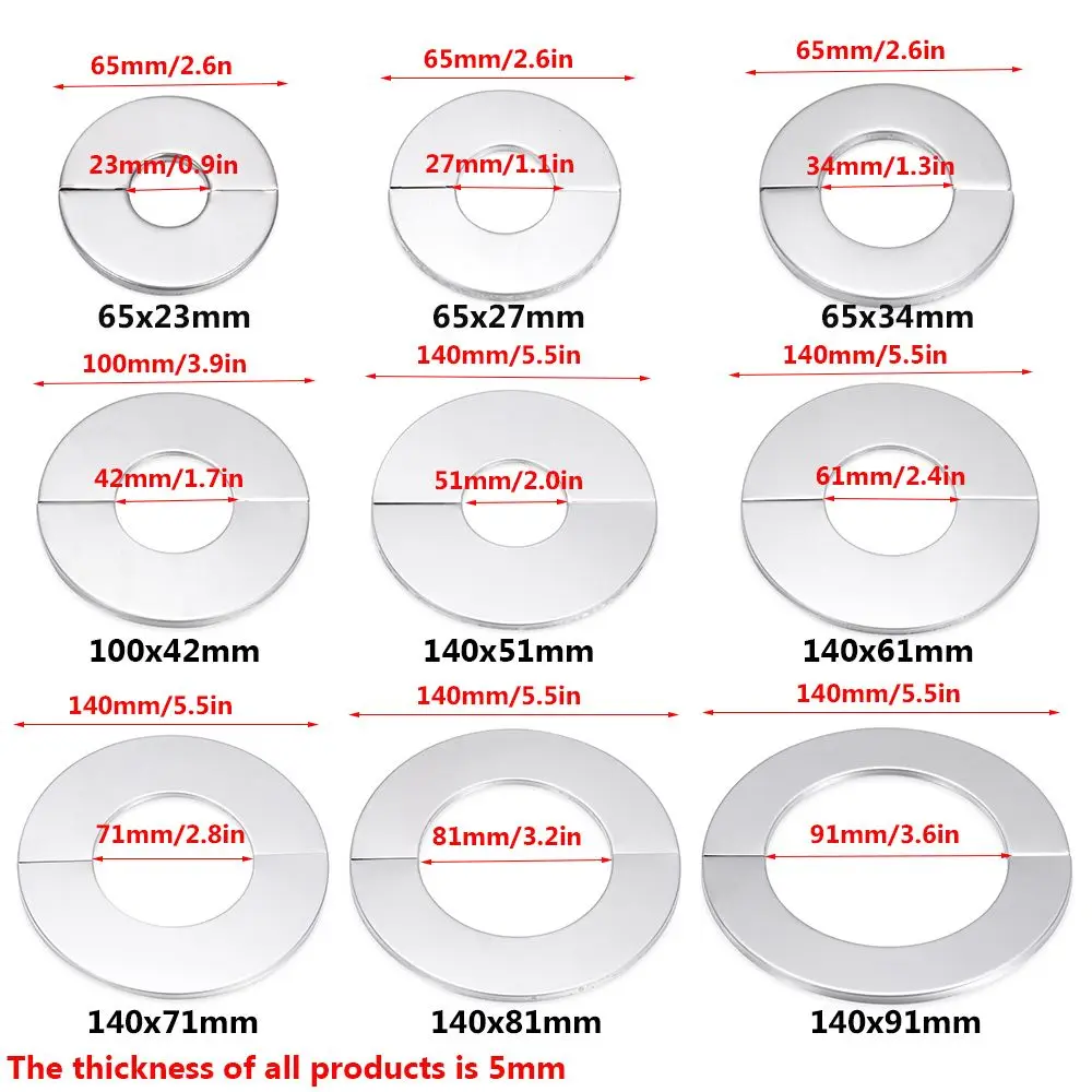 Faucet Decorative Cover 1Pc Stainless Steel Shower Kitchen Self-Adhesive Pipe Wall Cover Bathroom Accessory