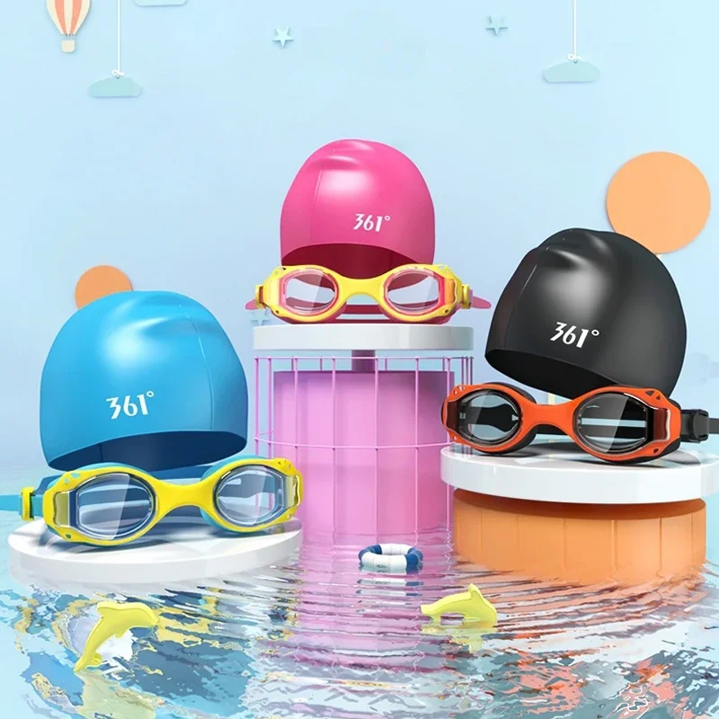 Colorful Kids Swimming Goggles Adjustable HD Waterproof Anti Fog for Children Water Sports Swimming Cap Eyewear