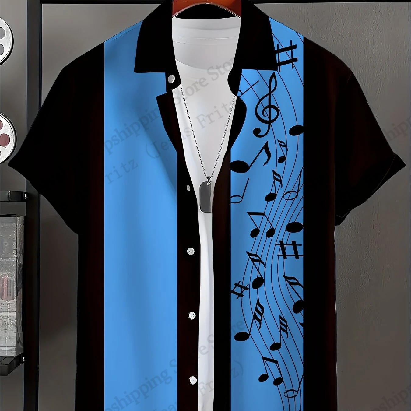 TUONROAD Camicia Hawaiana Uomo Con Stampa 3D Neon - Maniche Corte, Estiva, Taglia XXL - 2