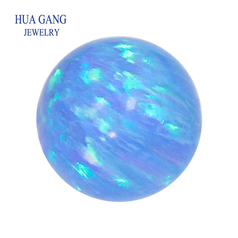 Opale Sintetico Op06 Colore Blu Sintetico Mezzo Foro Pieno Diamante Rotondo Opale Perline Opale Sintetico All'Ingrosso