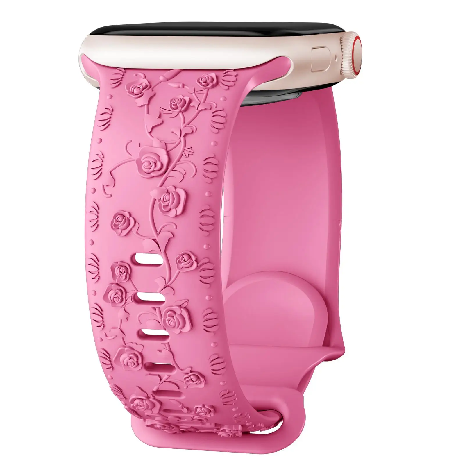 ตัวเลือกสินค้า สายรัด Apple Watch ดอกไม้แกะสลัก 42-46 มม. Correa สวยหรู