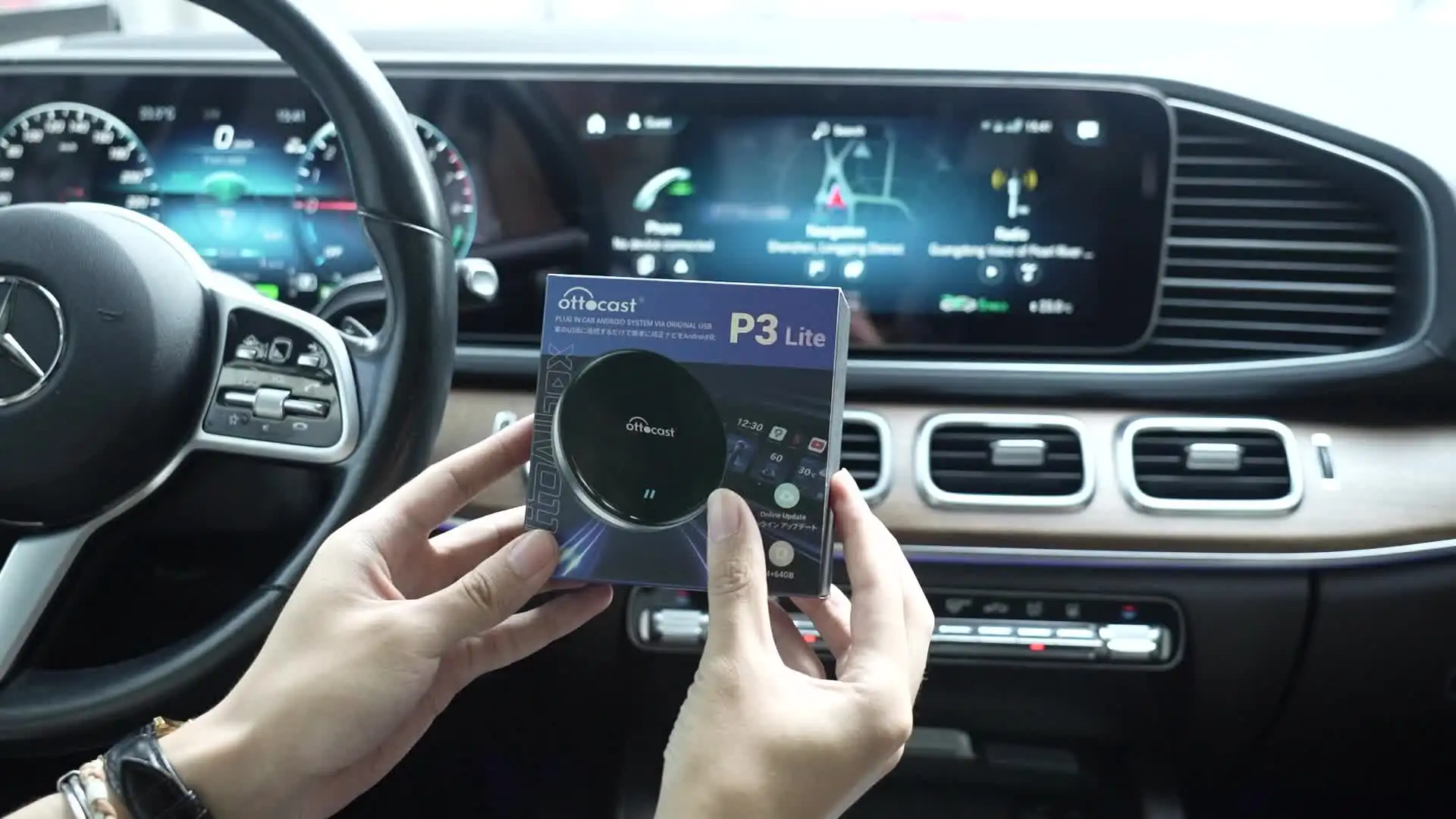 OTTOCAST 新しい P3 Lite OttoAiBox ワイヤレス CarPlay Android AI