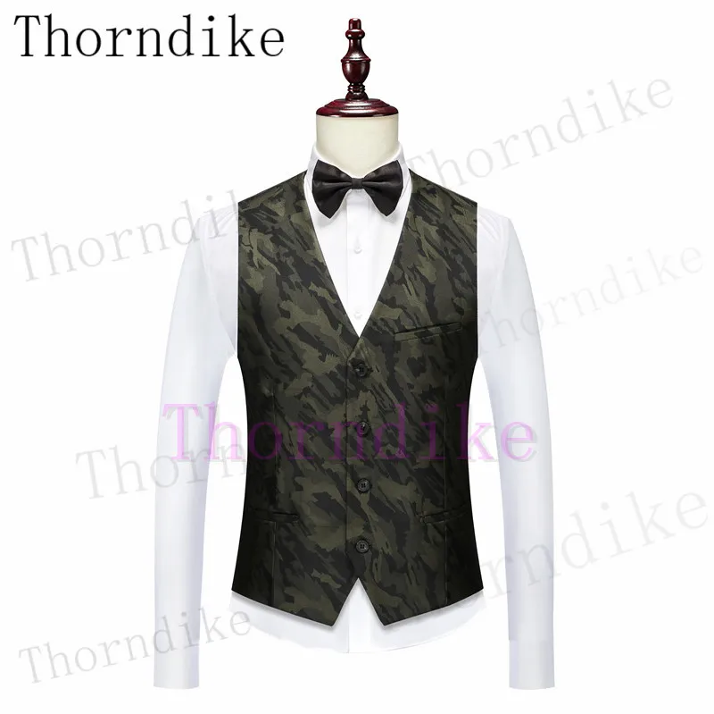 Thorndike Latest Coat Pant Designs Slim Fit Dark Green Smoking Jacket Party Tuxedo Male One Button Wedding Groom Men Suits