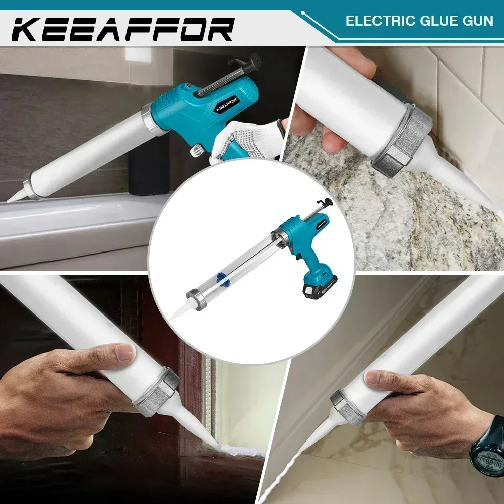 KEEAFFOR 10000N Electric Glue Gun 6Gears Cordless Electric Multifunctional Caulking Gun Adhesive Sealant For Makita 18v Battery 5