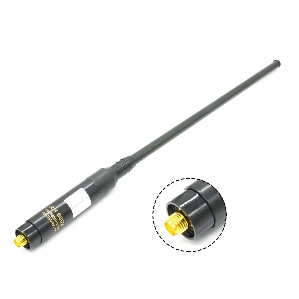 1 Stück RH660S Antenne SMA-Buchse/SMA-Stecker/BNC High Gain Dual Band 144/430 MHz Teleskopantenne Kommunikationsantennen – Detail 9