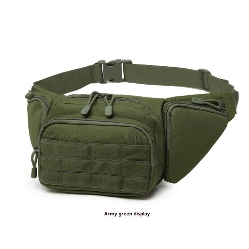 Men's outdoor tactical multifunctional waist bag hidden leather case phone bag, suitable for sports, hiking, camping