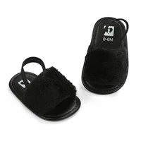 Baby Girls Plush Sandals Summer Open Toe Fur Princess Flats Walking Shoes for Toddler Newborn Infant 0-12M 5