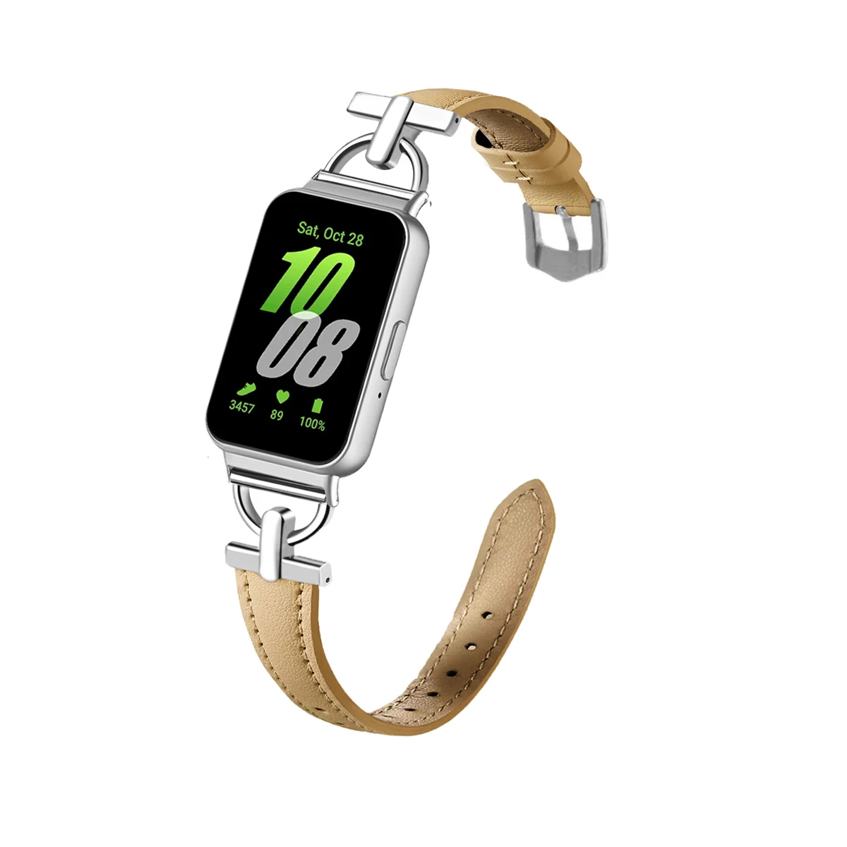 Elegant Metal and Leather Strap for Smartwatch – Premium Wristband Bracelet