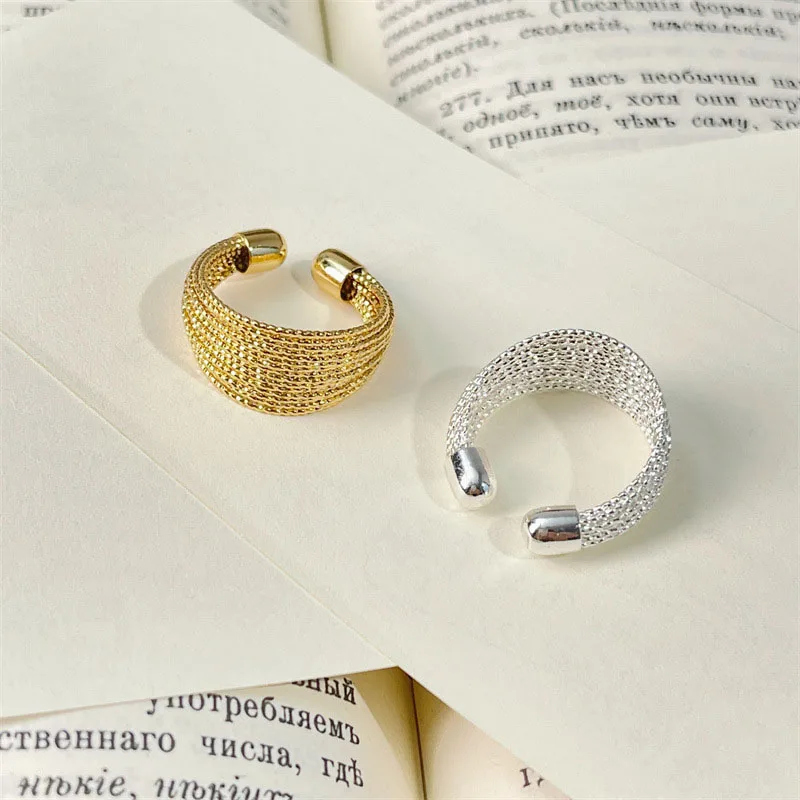 Multi Layered Sparkling SilverLine Wrapped Ring for Women Men Trendy Personality Adjustable Open Ring Jewelry finger rings fashion rings fashion ring